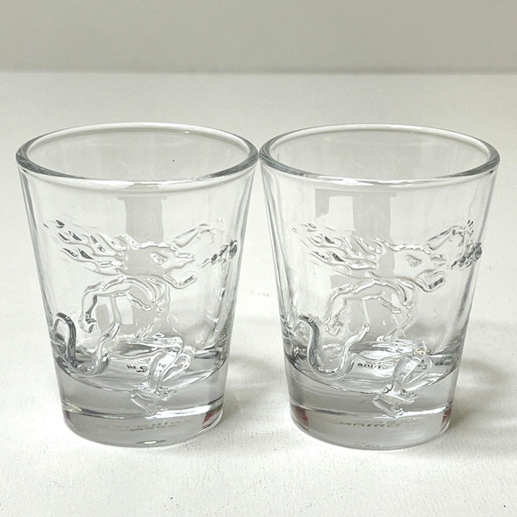 2 PCS Clear Round Shot Fireball Letters L F Whisky Etched Raised 3D Dragon Logo - Picture 2 of 6